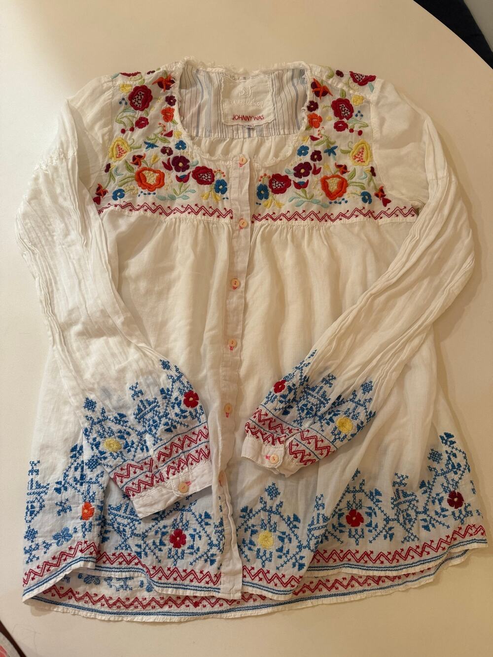 Johnny Was 3J workshop floral blouse medium